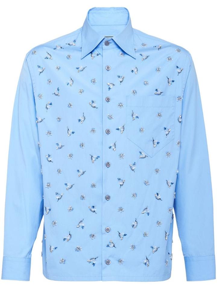 Prada Bead Embroidered Shirt - Blue
