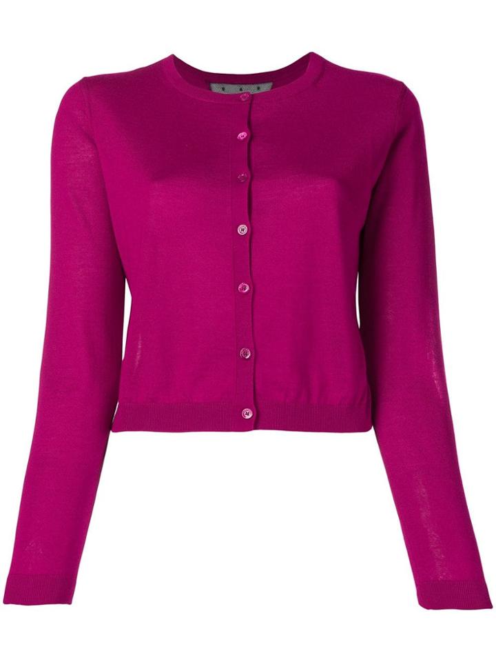 Red Valentino Crew Neck Cardigan - Pink & Purple