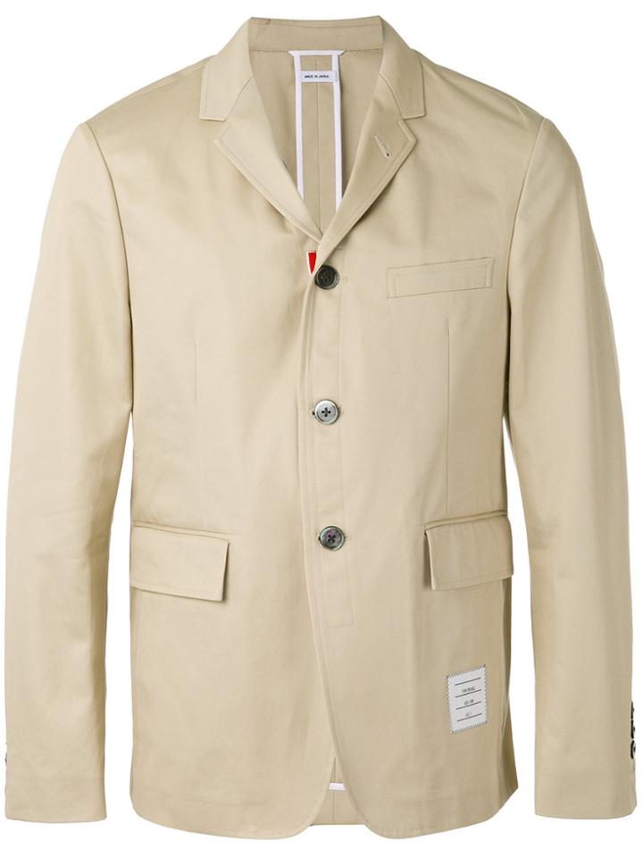 Thom Browne Patch Detail Blazer - Nude & Neutrals