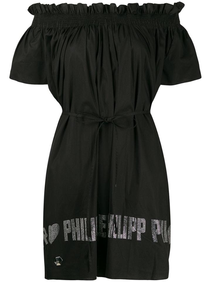 Philipp Plein Off The Shoulder Dress - Black