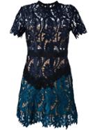 Self-portrait 'prairies' Dress, Women's, Size: 6, Blue, Cotton/polyester/spandex/elastane