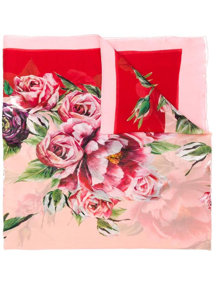 Dolce & Gabbana Floral Print Scarf - Pink