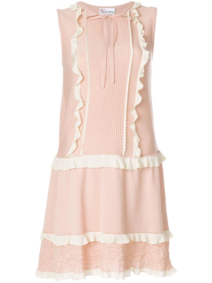 Red Valentino Embroidered Trim Dress - Pink & Purple