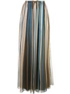 Brunello Cucinelli Chiffon Striped Maxi Skirt - Multicolour