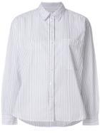 Closed Striped Button Shirt - White