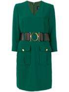 Cavalli Class V-neck Belted Dress - Green