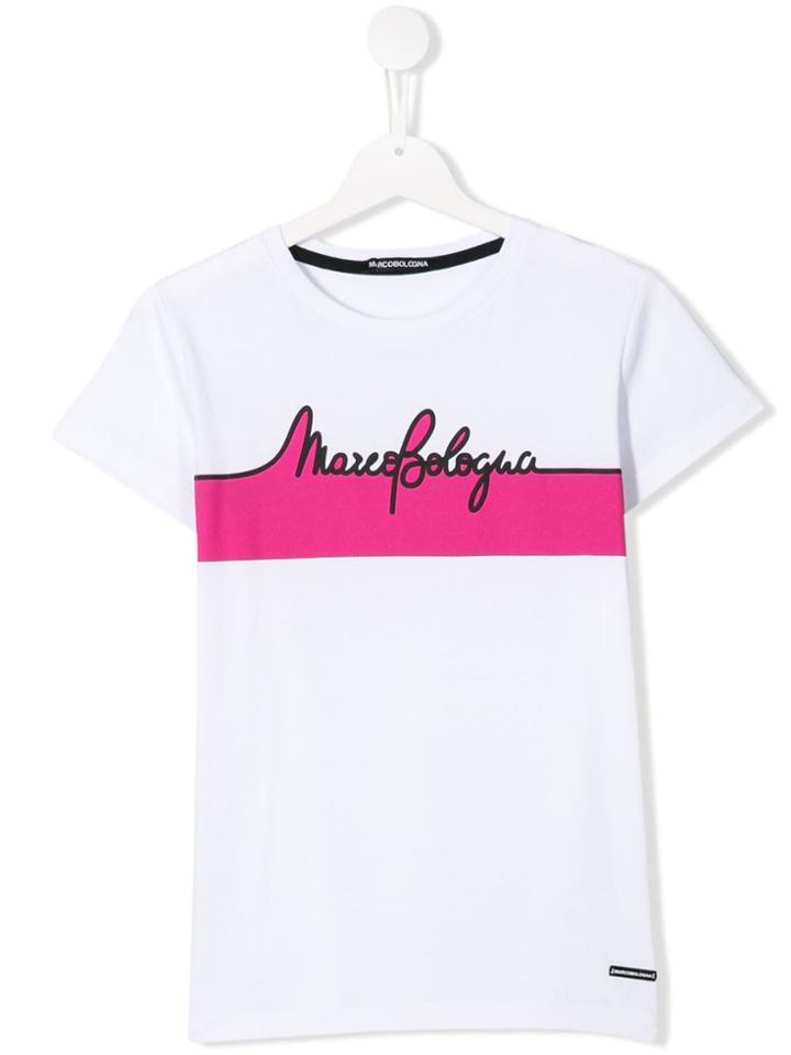 Marco Bologna Kids Teen Printed Logo T-shirt - White