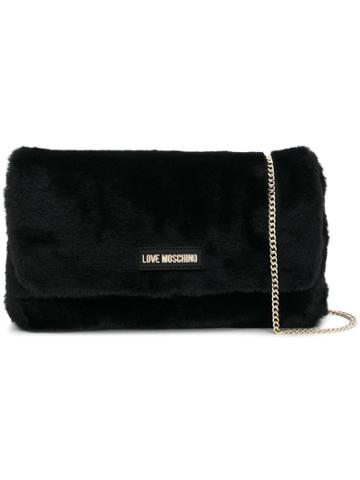 Love Moschino Furry Square Clutch Bag - Black