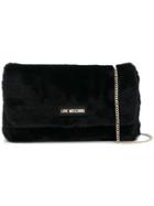 Love Moschino Furry Square Clutch Bag - Black