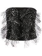 Carmen March Ruffled Tube Top - Black