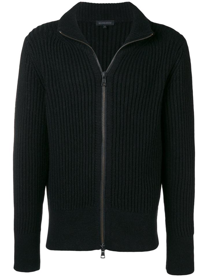 Ann Demeulemeester Rib Knit Zipped Sweatshirt - Black