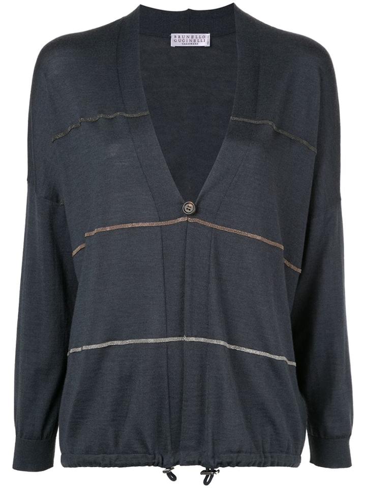 Brunello Cucinelli Bead-embellished Cardigan - Blue