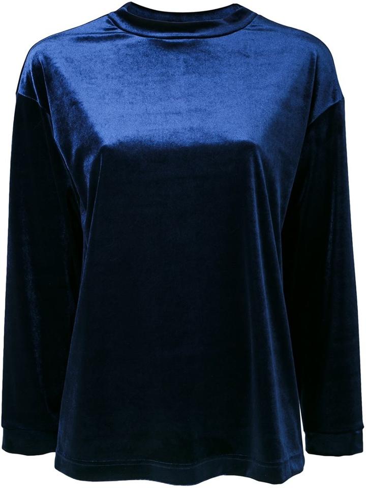Cityshop Velour Top, Women's, Blue, Polyester/polyurethane