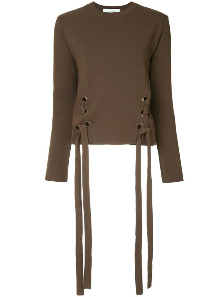 Le Ciel Bleu Lace-up Sides Jumper - Brown