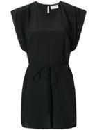 Saint Laurent Tie Waist Mini Dress - Black