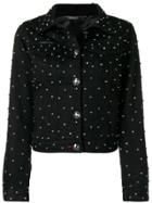 Philipp Plein Crystal Embellished Denim Jacket - Black