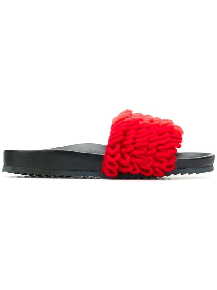 Mira Mikati Loop Knit Slides - Black