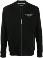 Frankie Morello Zip-up Logo Bomber Jacket - Black