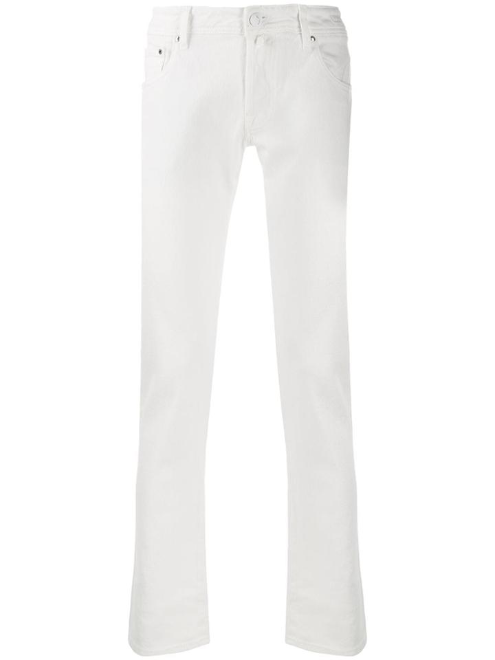 Jacob Cohen Low Rise Straight Leg Jeans - White