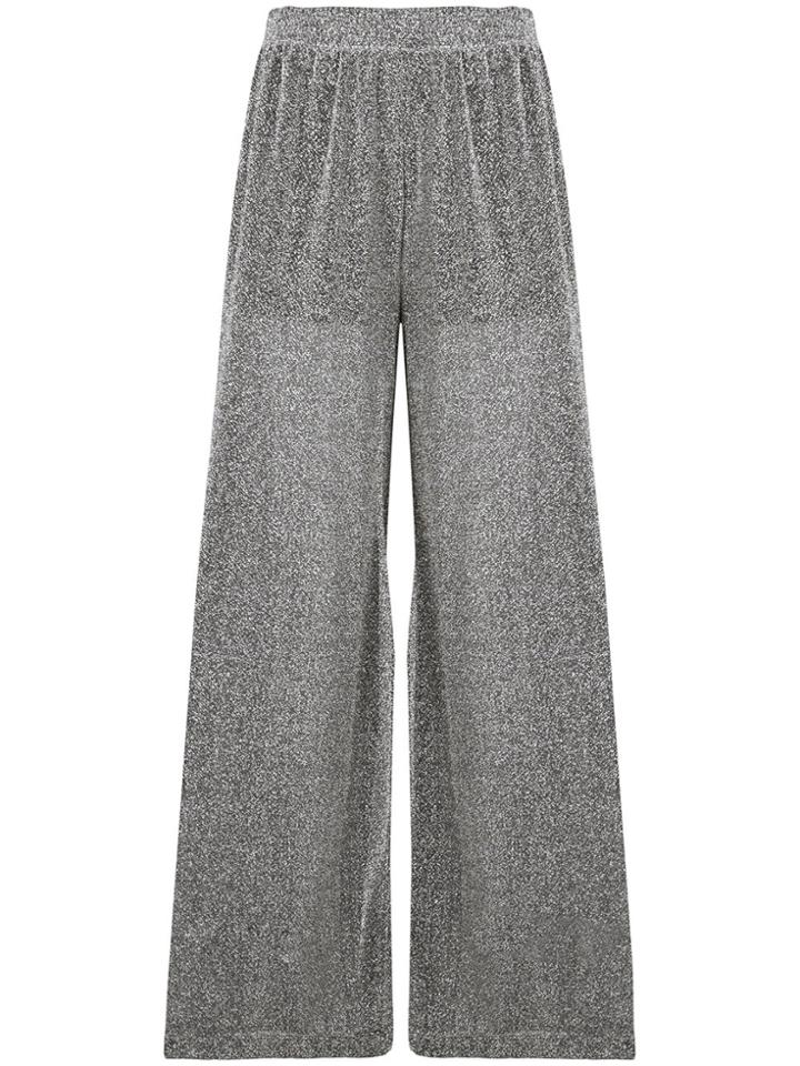 Christian Siriano High-waisted Pleated Palazzo Pants - Metallic