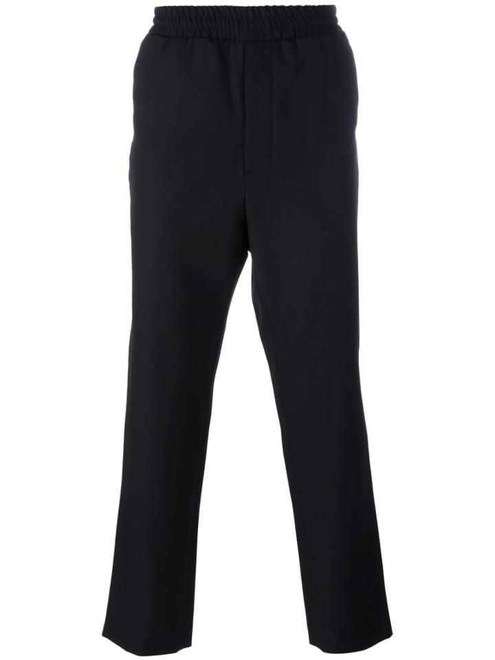 Ami Alexandre Mattiussi Straight Leg Trackpants, Men's, Size: 40, Black, Polyester/wool