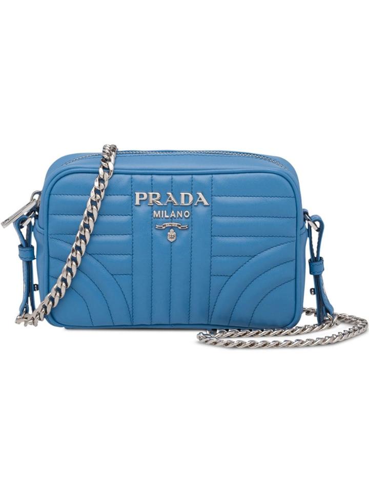 Prada Prada Diagramme Leather Cross-body Bag - Blue