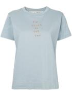 Tu Es Mon Trésor Beaded Detail T-shirt - Blue