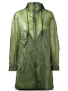 Y-3 Semi Sheer Raincoat, Women's, Size: Small, Green, Polyamide