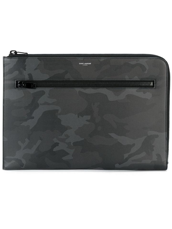 Saint Laurent Rider Camouflage Print Tablet Case - Black