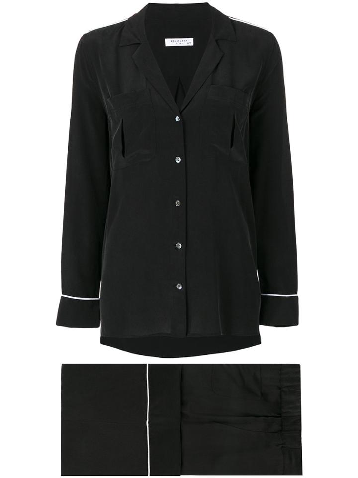 Equipment Piped Trim Pyjama-style Trousers - Black