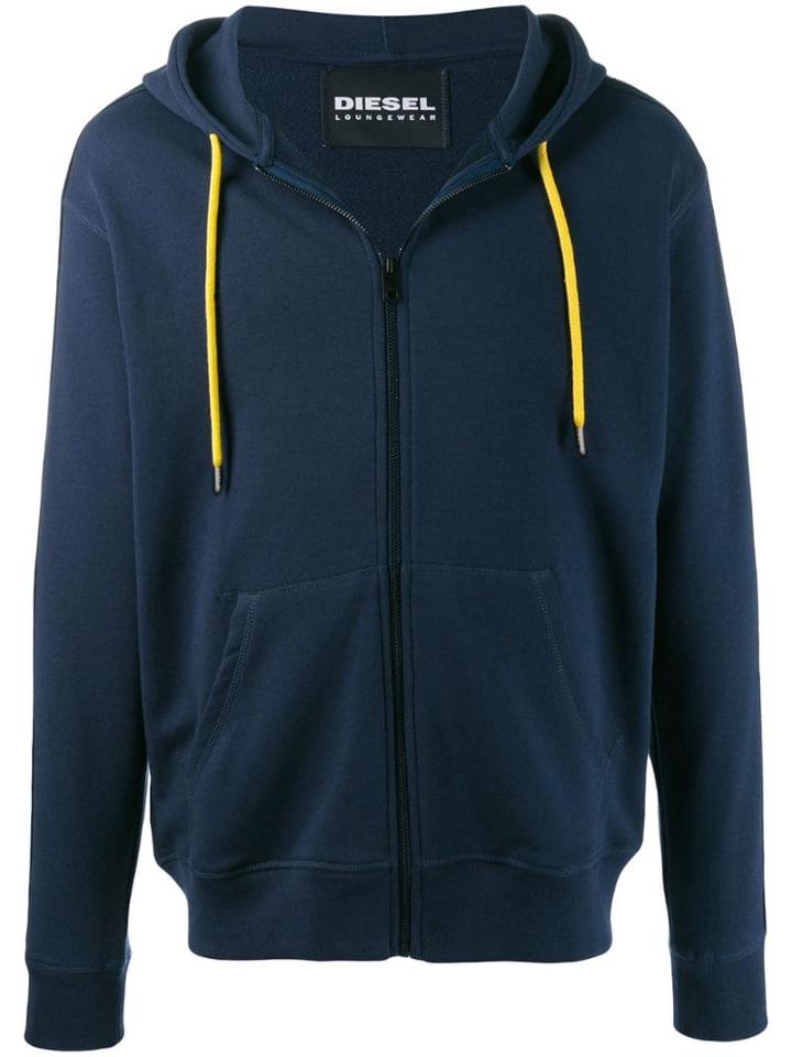 Diesel Contrast String Hoodie - Blue