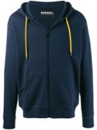 Diesel Contrast String Hoodie - Blue
