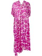 Christian Wijnants Floral-print Asymmetric Dress - Pink & Purple