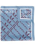 Mulberry All-over Logo Scarf - Blue