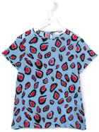 Msgm Kids Leopard Print T-shirt, Girl's, Size: 6 Yrs, Blue