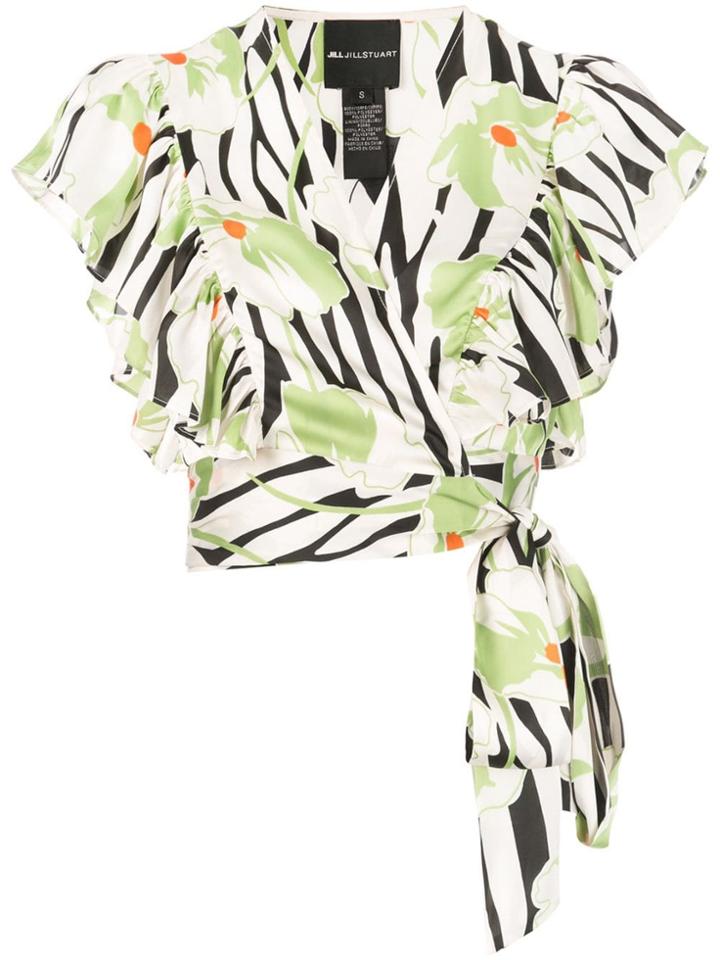 Jill Jill Stuart Cropped Printed Blouse - White