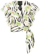 Jill Jill Stuart Cropped Printed Blouse - White
