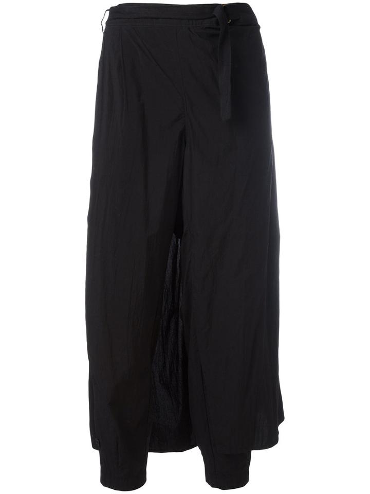 Kolor - Back Apron Cropped Trousers - Women - Cotton/nylon/polyester - 2, Women's, Black, Cotton/nylon/polyester