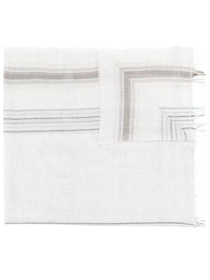 Le Tricot Perugia Striped Scarf - Grey