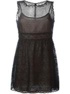 Red Valentino Floral Embroidered Dress, Women's, Size: 44, Black, Silk/polyester