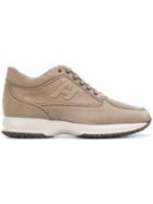 Hogan Logo Lace-up Sneakers - Nude & Neutrals