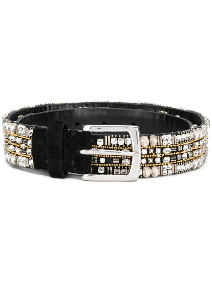 Ermanno Scervino Embellished Buckle Belt - Black