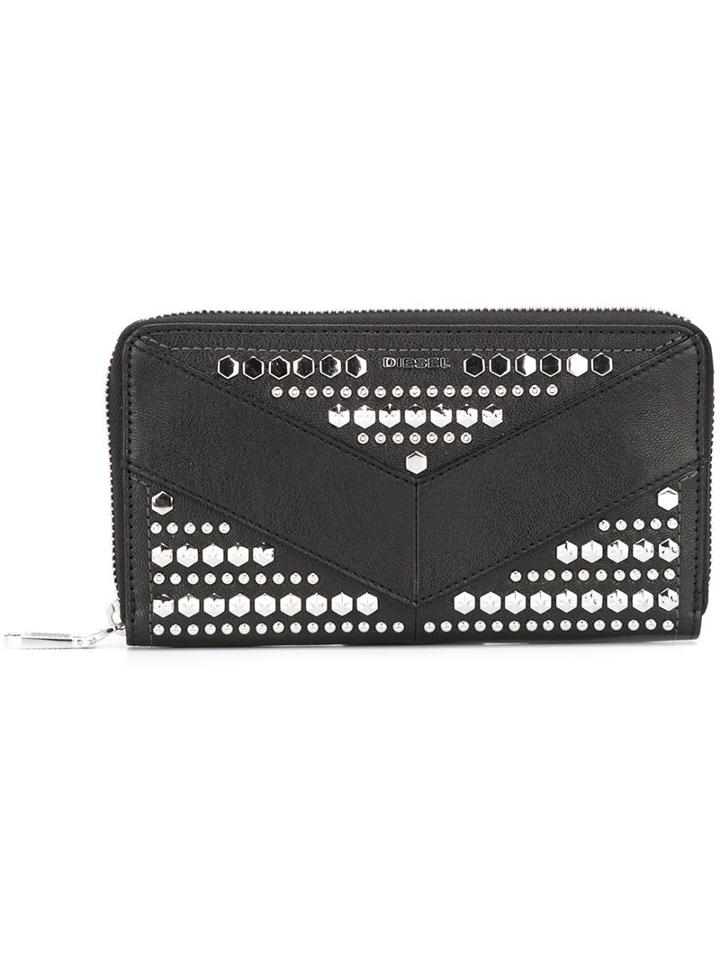 Diesel 'granato' Purse, Women's, Black, Goat Skin/metal