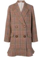 Manoush Double Breasted Checked Blazer - Brown
