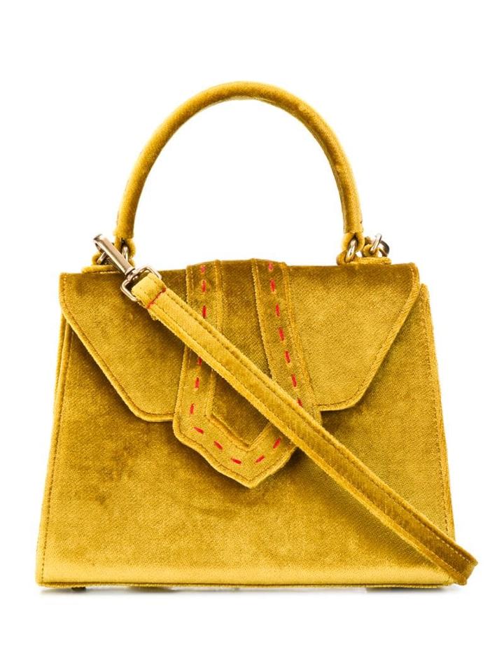 Mehry Mu Velvet Structured Tote - Yellow