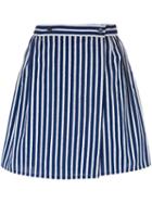 Maison Kitsuné Striped A-line Skirt, Women's, Size: 36, Blue, Cotton