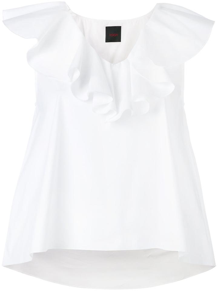 Eggs - Ruffle-trimmed Top - Women - Cotton/polyamide/spandex/elastane - 40, White, Cotton/polyamide/spandex/elastane