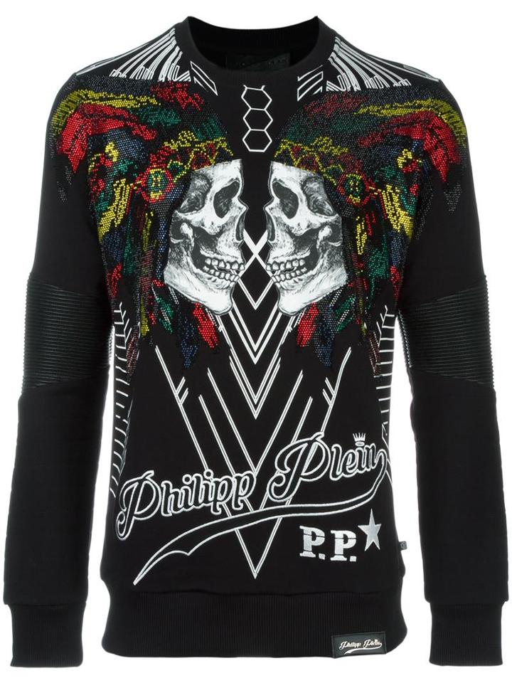Philipp Plein Chunta Sweatshirt, Men's, Size: Medium, Black, Cotton/polyurethane/polyester