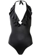 Lygia & Nanny Ruffled Swimsuit, Women's, Size: 40, Black, Polyamide/spandex/elastane