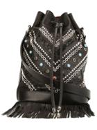 Htc Hollywood Trading Company Studded Bucket Bag, Women's, Black, Leather/metal Other